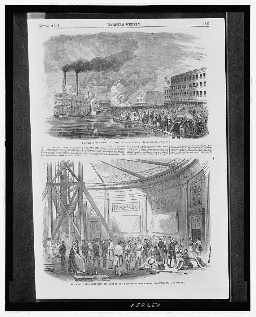 Departure of volunteers from Duqubue, Iowa, April 22, 1861